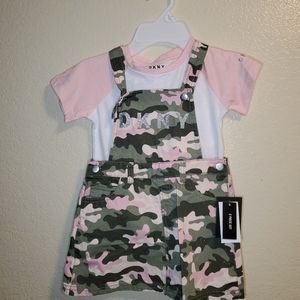 DKNY GIRLS LIGHT CAMOUFLAGE SKIRTALL 2PC SET SIZE